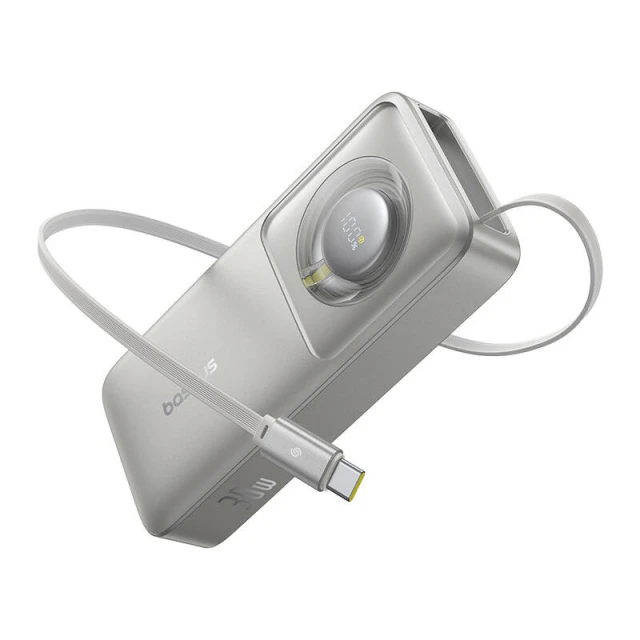 Портативний зарядний пристрій Baseus Free2Pull 30W 10000mAh with Built-in USB-C Cable Grey (P10073701843-00)