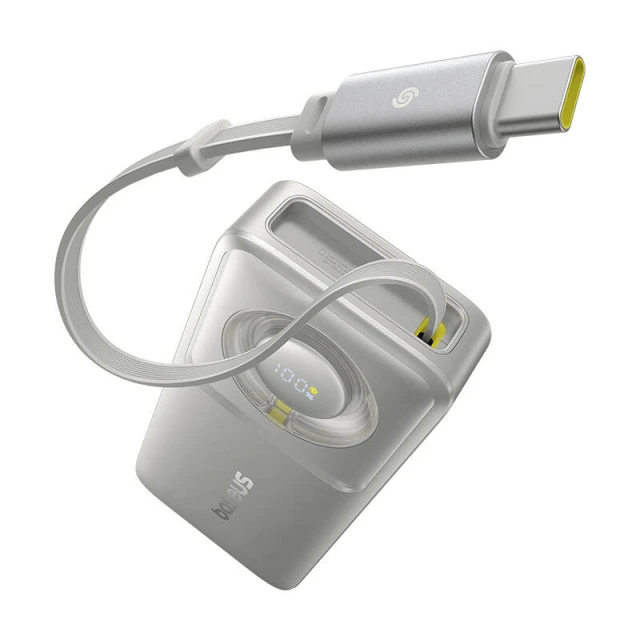 Портативний зарядний пристрій Baseus Free2Pull 30W 10000mAh with Built-in USB-C Cable Grey (P10073701843-00)
