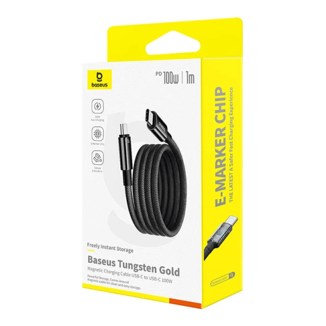 Кабель Baseus Tungsten Gold USB-C to USB-C 100W 1m Black (P10319805111-00)