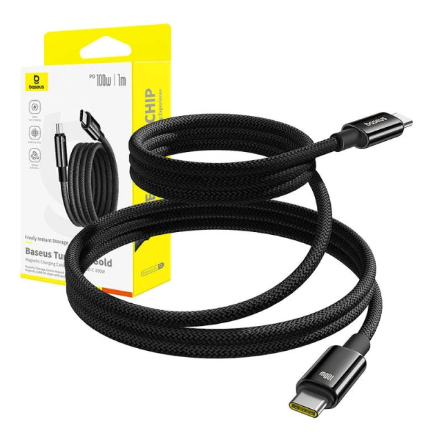 Кабель Baseus Tungsten Gold USB-C to USB-C 100W 1m Black (P10319805111-00)