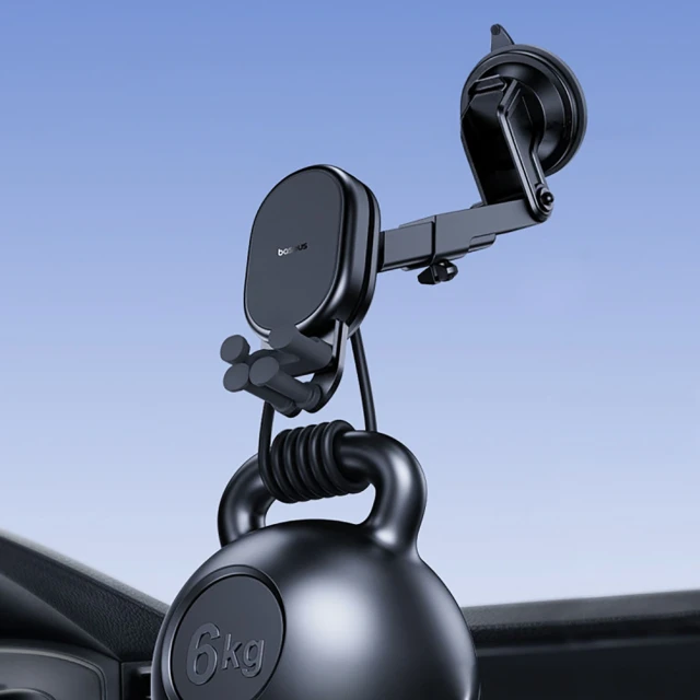 Автотримач Baseus Stable з бездротовою зарядкою 15W гравітаційний з присоскою чорний (6932172662615)
