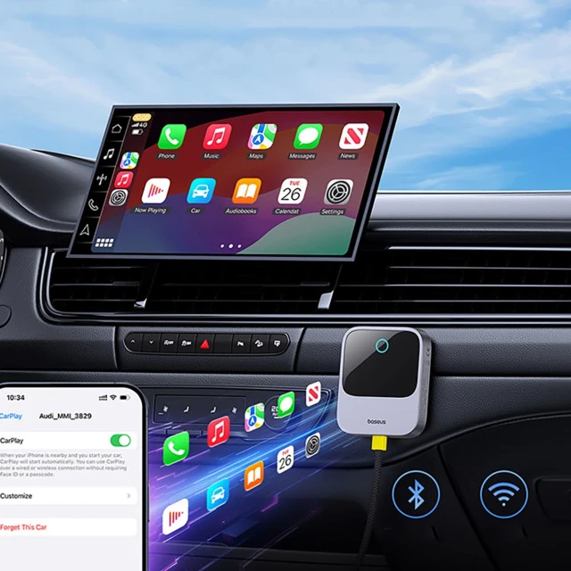 Адаптер CarPlay Baseus SafeJourney Series бездротовий Сірий (6932172662851)