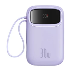 Портативний зарядний пристрій Baseus QPow2 30W 10000mAh with Built-in USB-C Cable Purple (P10055008513-00)