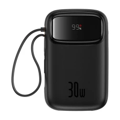 Портативний зарядний пристрій Baseus QPow2 30W 10000mAh with Built-in USB-C Cable Black (P10055008113-00)