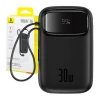 Портативний зарядний пристрій Baseus QPow2 30W 10000mAh with Built-in USB-C Cable Black (P10055008113-00)