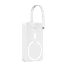 Портативний зарядний пристрій Baseus Mini Bayern Edition 30W 10000mAh with Built-in USB-C Cable White with MagSafe (P1002210B213-Z1)