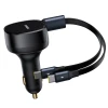 Автомобільний зарядний пристрій Baseus Enjoyment Retractable 2-in-1 C+C 33W Black (6932172669379)