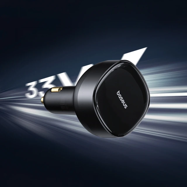 Автомобільний зарядний пристрій Baseus Enjoyment Retractable 2-in-1 C+C 33W Black (6932172669379)