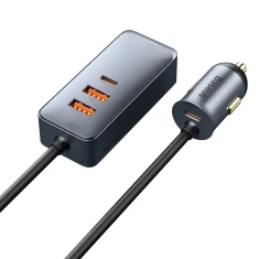 Автозарядка Baseus Share Together PPS Multi-port 2U+2C 120W з подовжувачем Space Grey (6932172669416)