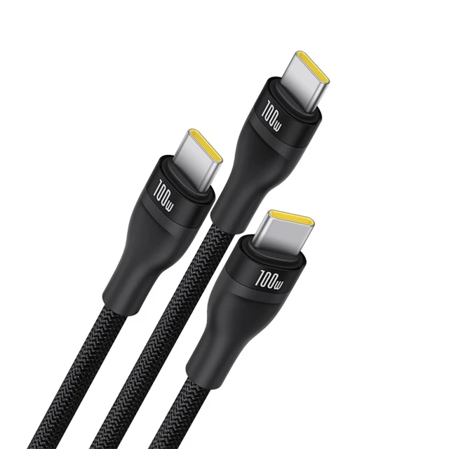 Кабель Baseus Flash Series 3 100W 3в1 USB-C - 3xUSB-C 1.5m Black (6932172669805)