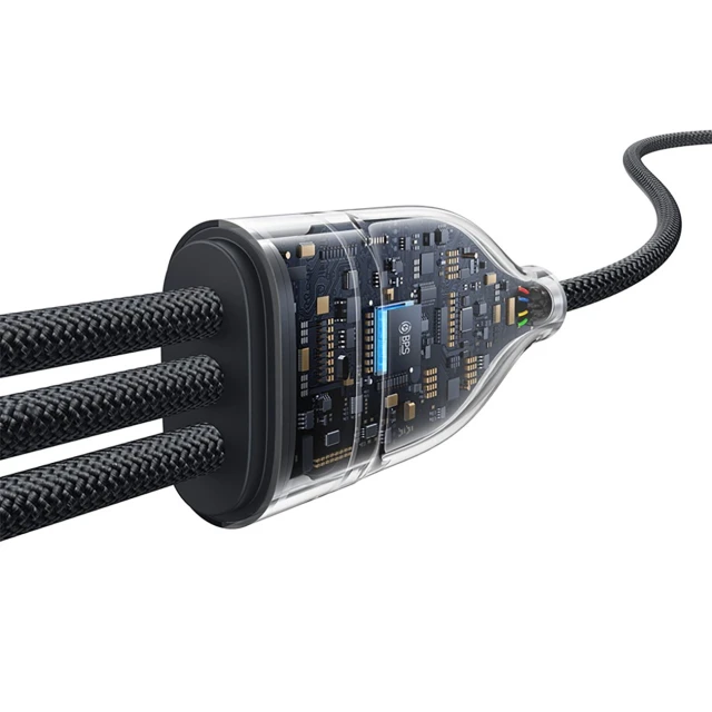 Кабель Baseus Flash Series 3 100W 3в1 USB-C - 3xUSB-C 1.5m Black (6932172669805)