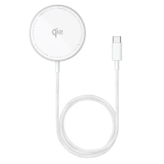Бездротова зарядка Baseus Simple Mini4 Air Qi2 15W магнітна Silver (6932172670955)