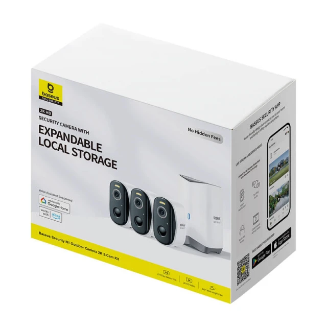 Камера видеонаблюдения Baseus N1 2K (3 Pack) White (S0TW012131)