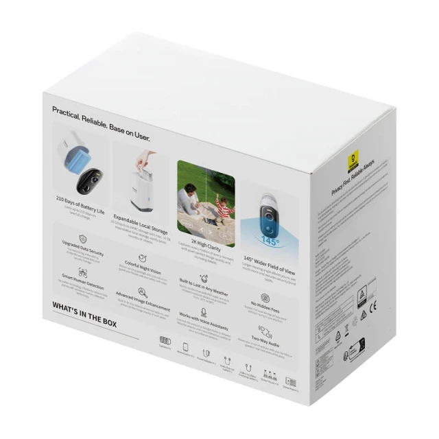 Камера видеонаблюдения Baseus N1 2K (3 Pack) White (S0TW012131)