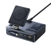 Зарядна станція Baseus NOMOS 140W Qi2 5в1 бездротова зі складним кабелем USB-C і цифровим дисплеєм Black (6932172673406)