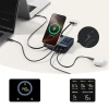 Зарядна станція Baseus NOMOS 140W Qi2 5в1 бездротова зі складним кабелем USB-C і цифровим дисплеєм Black (6932172673406)