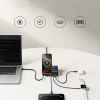 Зарядна станція Baseus NOMOS 140W Qi2 5в1 бездротова зі складним кабелем USB-C і цифровим дисплеєм Black (6932172673406)