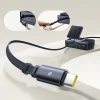 Зарядна станція Baseus NOMOS 140W Qi2 5в1 бездротова зі складним кабелем USB-C і цифровим дисплеєм Black (6932172673406)
