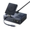Зарядна станція Baseus NOMOS 140W Qi2 5в1 бездротова зі складним кабелем USB-C і цифровим дисплеєм Black (6932172673406)