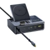 Зарядна станція Baseus NOMOS 140W Qi2 5в1 бездротова зі складним кабелем USB-C і цифровим дисплеєм Black (6932172673406)