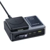 Зарядна станція Baseus NOMOS 140W Qi2 5в1 бездротова зі складним кабелем USB-C і цифровим дисплеєм Black (6932172673406)