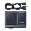 Зарядна станція Baseus NOMOS 140W Qi2 5в1 бездротова зі складним кабелем USB-C і цифровим дисплеєм Black (6932172673406)
