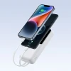 Powerbank Baseus Lipow 20000mAh 22.5W з двома вбудованими кабелями з додатковим кабелем Baseus Simple USB-A - USB-C 20cm білий (P10079102213-00)