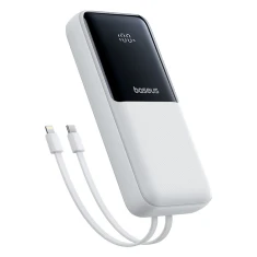 Powerbank Baseus Lipow 20000mAh 22.5W з двома вбудованими кабелями з додатковим кабелем Baseus Simple USB-A - USB-C 20cm білий (P10079102213-00)
