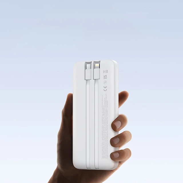 Powerbank Baseus Lipow 10000mAh 22.5W з двома вбудованими кабелями з кабелем Baseus Simple USB-A - USB-C 20cm білий (P10079101213-00)