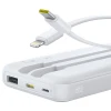 Powerbank Baseus Lipow 10000mAh 22.5W з двома вбудованими кабелями з кабелем Baseus Simple USB-A - USB-C 20cm білий (P10079101213-00)