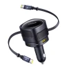 Автомобільний зарядний пристрій Baseus Enjoyment Max PD/QC 90W USB-A | USB-C with Built-in 2xUSB-C Cable Black (C00035507121-03)