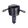 Автомобільний зарядний пристрій Baseus Enjoyment Max PD/QC 90W USB-A | USB-C with Built-in 2xUSB-C Cable Black (C00035507121-03)