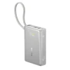 Powerbank Baseus PicoGo 10000mAh 45W з цифровим дисплеєм з вбудованим кабелем USB-C Grey (6932172684259)