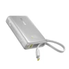 Powerbank Baseus PicoGo 10000mAh 45W з цифровим дисплеєм з вбудованим кабелем USB-C Grey (6932172684259)