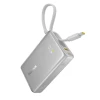Powerbank Baseus PicoGo 10000mAh 45W з цифровим дисплеєм з вбудованим кабелем USB-C Grey (6932172684259)