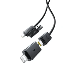 Кабель Baseus Versatile 60W USB-C - USB-C з адаптерами USB-A і Lightning 0.6 м Black (6932172684655)