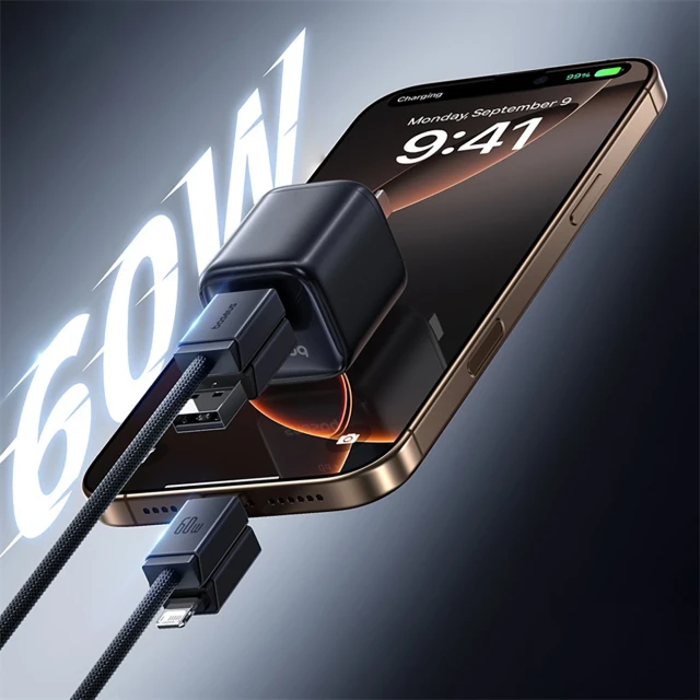 Кабель Baseus Versatile 60W USB-C - USB-C з адаптерами USB-A і Lightning 0.6 м Black (6932172684655)