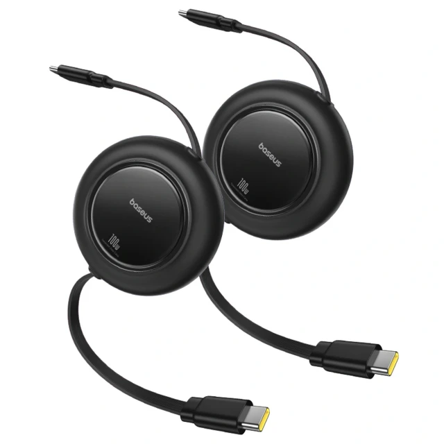 Кабель Baseus Free2Pull 100W USB-C - USB-C 2m (2 pack) Black (6932172687687)