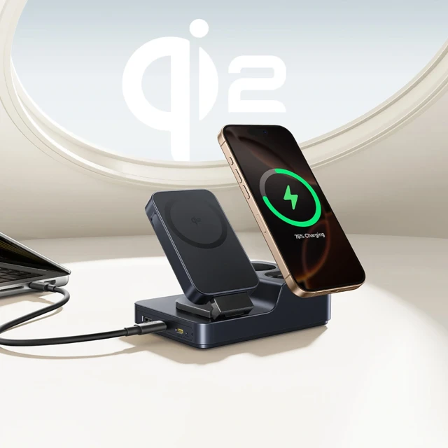 Зарядна станція Baseus NOMOS ND11 67W 6в1 бездротова з двома розетками AC Black (6932172689704)