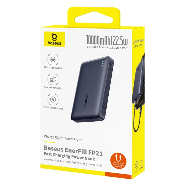 Powerbank Baseus EnerFill FP21 10000mAh 22.5W USB-A - USB-C Black (6932172690304)