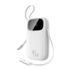 Powerbank Baseus EnerFill FC31 QPow3 10000mAh 45W з цифровим дисплеєм з 2 вбудованими кабелями USB-C White (6932172691073)
