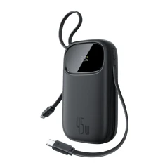 Powerbank Baseus EnerFill FC31 20000mAh 45W з цифровим дисплеєм та 2 вбудованими кабелями USB-C Black (6932172691110)