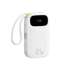 Powerbank Baseus EnerFill FC31 20000mAh 22.5W с дисплеем с 2 встроенными кабелями белый (6932172691202)