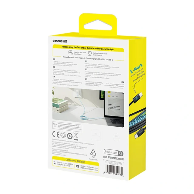 Кабель Baseus Dynamic 4 Pro 100W USB-C - USB-C 1m синий (P10385200311-00)