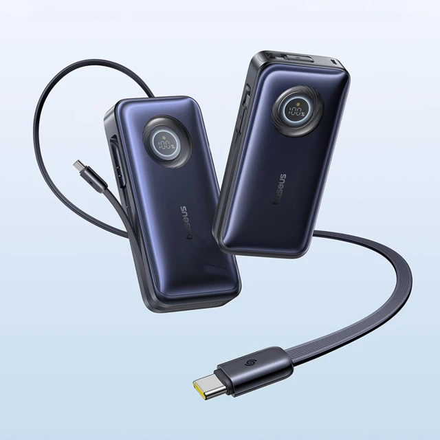 Powerbank Baseus EnerCore CR11 20000mAh 100W зі згортуваними кабелями USB-C Black (6932172691943)