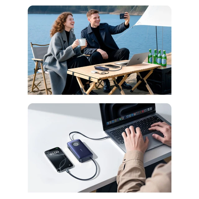 Powerbank Baseus EnerCore CR11 20000mAh 100W зі згортуваними кабелями USB-C Black (6932172691943)