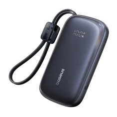 Powerbank Baseus EnerFill FC21 Qpow 3 Ultra 10000mAh 45W з кабелем-шнурком чорний (E0027Q00)