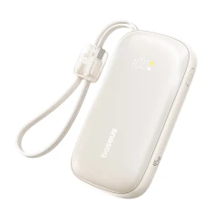 Powerbank Baseus EnerFill FC21 Qpow 3 Ultra 10000mAh 45W з цифровим дисплеєм та роз'ємним кабелем USB-C - Lightning Titanium (6932172692476)