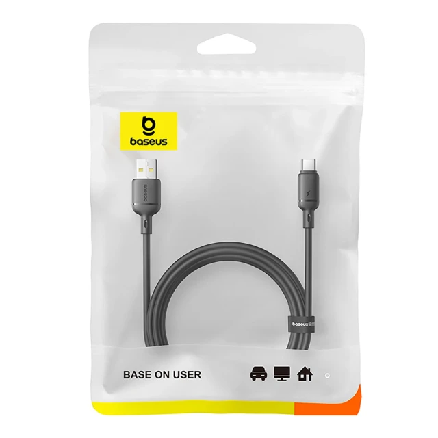 Кабель Baseus Silky 3A USB-A - USB-C 1m Black (6932172692612)