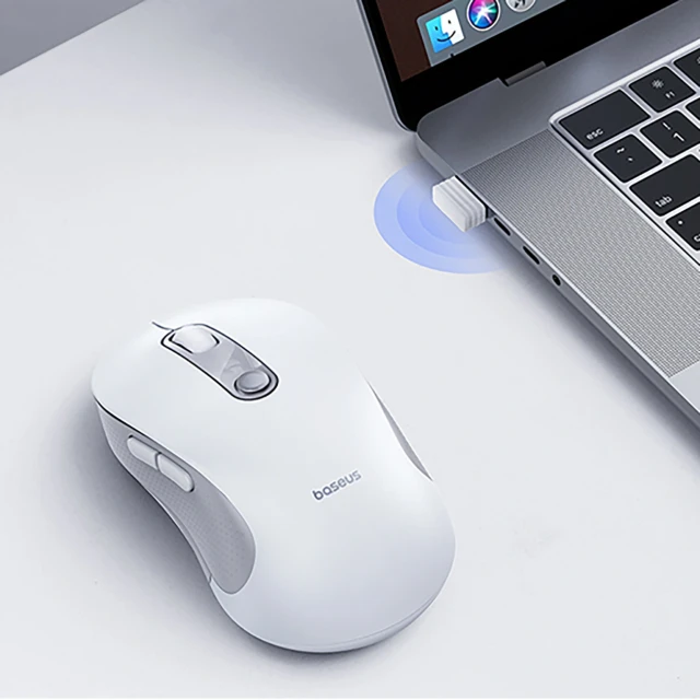 Бездротова миша Baseus F02 ергономічна USB 2.4GHz білий (B0203302)